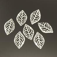 10 stuks - zilverkleurig blaadje 23mm - #215343