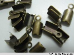 10st - Oud goud veterklemmetje 12 x 8mm - #12