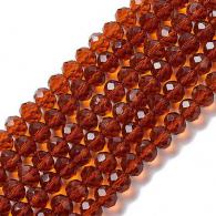 4 strengen Facetkralen rondell topaz/geel/crystal/zwart 6*8mm - streng - 70st - #492265