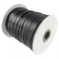 5 meter Waxkoord plat 4mm - Zwart - #70174