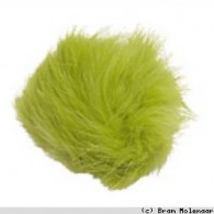 5x Kunstbont bolletje met oogje lime - #7920