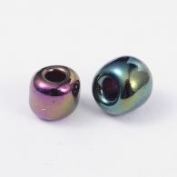 6/0 Rocailles, Iris Ronde, PrussianBlue, 4mm, Hole: 1 mm; ongeveer 450pcs / 50 gramm - #217346