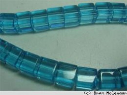 BB blokje geslepen Aqua 6mm - streng - #5904