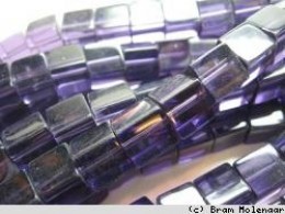 BB blokje geslepen Paars 6mm - per strengejte - #21736