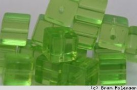 BB blokje licht groen 6mm - 50stuks - #18292