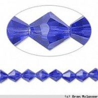Bicones Dk. blauw 6mm per streng - #11104