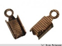 Bronzen veterklemmen - 10 stuks - 4mm x 11mm extra sterk met ribbel - #2698