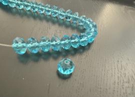 Facetkralen rondell  aqua 8*10mm - per 30 stuks - #492250
