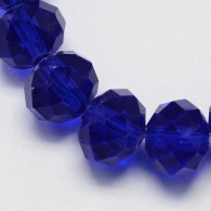 Facetkralen rondell dk. blauw 6*8mm - streng - 70st - #10577