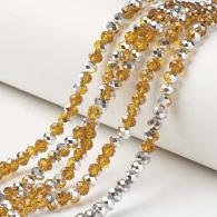 Facetkralen rondell topaz/zilver 6*4mm - streng - 100st - #492260