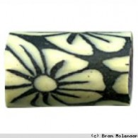 Fimo kraal zwart/wit  (7751 ) - 20 stuks - - #16138