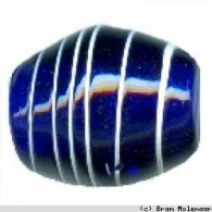 Glaskraal groot gat blauw/wit - 10 stuks verpakt  (86531429) - #17026