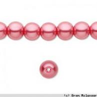 Glasparels HotPink 10mm  - per 85 stuks streng - #189944