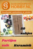 Keramiek sale zwart/wit -- 50 zakjes -- 75 pr. Korting - #17431