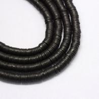 Klei kralen zwarte string 5x1mm - 380-400stuks - #189975