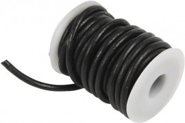 Leerveter 6mm zwart 1mtr - #83357