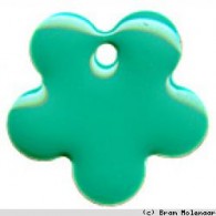 Metaal hanger bloem aqua 15mm - 10 stuks - #15929