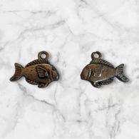 Metalen bedel vis - #7913