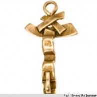 per 3 stuks - Planet Earth Bronskleurig Hanger Kruis - #6760