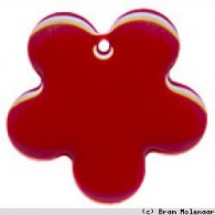 Per 5 stuks - Metaal hanger bloem rood 27mm - #15925