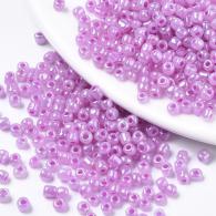Rocailles, Ceylon, Ronde, Violet, 2mm, Hole: 1 mm; ongeveer 3000pcs / 50Gramm - #217368