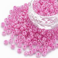 Rocailles, Ceylon, Ronde, Violet, 4mm, Hole: 1,5 mm; ongeveer 450pcs / 50 gramm - #217361