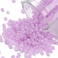 Rocailles, Ceylon, Ronde, Violet, 4mm, Hole: 1,5 mm; ongeveer 450pcs / 50 gramm - #217353