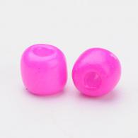 Rocailles, Fuchsia, 6/0, 4 ~ 5x3 ~ 4mm, Hole: 1 ~ 2 mm; ongeveer 4500pcs / bag - #217422