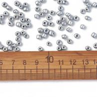 Rocailles, Silver, 6/0, 4 ~ 5x3 ~ 4mm, Hole: 1 ~ 2 mm; ongeveer 4500pcs / bag - #217349
