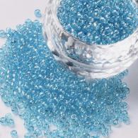 Rocailles, Trans. Kleuren Lustered, Ronde, LightCyan, 2mm, Hole: 1 mm; 3000pcs / 50Gramm - #217410