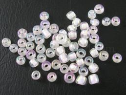 rocailles , doorzichtig, kleur binnen in, wit, 12/0, 2mm, 500gram - #492239
