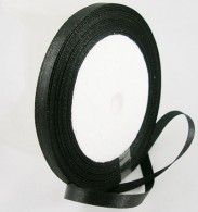 Satijn Ribbon Zwart 6mm - 23mtr - #80411