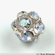 Strass bal 8mm Crystal Ab per 10 stuks - #11627