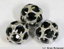 Strass bal 8mm Jet - per 10 stuks - #5761