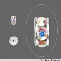 Strass Rondells Crystal AB 8mm per 10 stuks - #11631