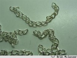 Zilverkleurige verlengketting 4cm - 10st - #64
